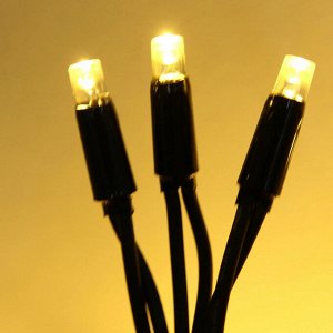 Гирлянда для улицы 25м 300 ламп LED чёрный провод, 8 реж, IP-54, Теплый белый (возможность соединения)