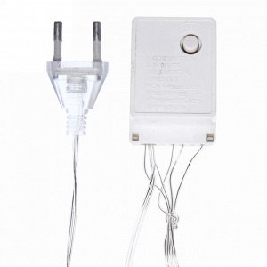 Гирлянда для дома БАХРОМА ш1,5м* в30/50 см 48 ламп LED, прозрачн.пров, 8 реж, IP-20, Теплый белый
