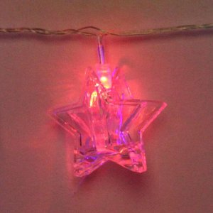 Гирлянда для дома   4,0 м 20 ламп LED с насадками ЗВЕЗДА Прищепка, прозрач.провод, Мультицвет