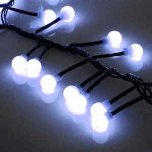Гирлянда для дома Мишура 4 м, 200 ламп LED, d-1,4 см, черный пров, 8 реж, IP-40, Белый (возможность соединения)
