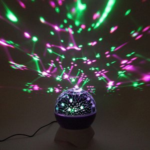 Диско-шар "Double Magic" (в комплекте 2 плафона - диско, звездное небо), Bluetooth, авторежим, USB, в ассортименте (220V)