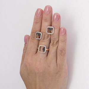 Позолоченное кольцо с бесцветными фианитами - 1208 - п