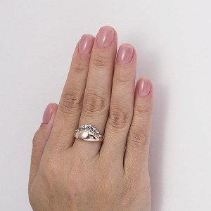 Позолоченное кольцо с черными фианитами - 1186 - п