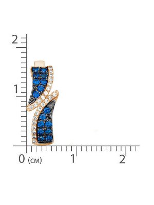Позолоченные серьги с фианитами синего цвета - 511 - п