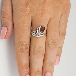 Серебряное кольцо с янтарем - 229