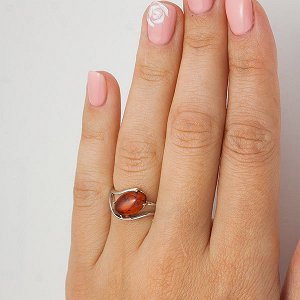 Серебряное кольцо с янтарем - 293