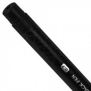 Ручка шариковая масляная BRAUBERG "BLACK PEN", СИНЯЯ, игольчатый узел 0,7 мм, линия письма 0,35 мм, 144325