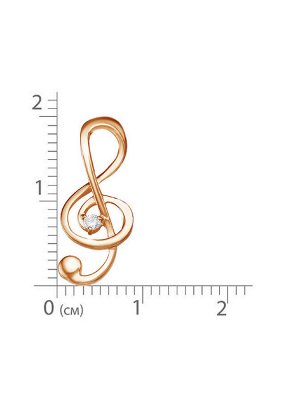 Позолоченная подвеска "Скрипичный ключ" - 988 - п