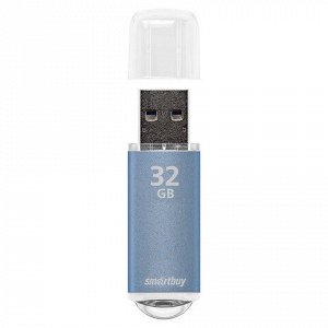 Флеш-диск 32 GB, SMARTBUY V-Cut, USB 2.0, металлический корпус, синий, SB32GBVC-B