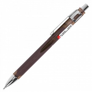 Ручка шариковая автоматическая с грипом BRAUBERG "STYLE RT", СИНЯЯ, игольчатый наконечник 0,7 мм, линия письма 0,35 мм, 144324