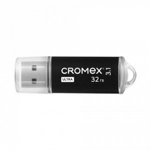 Флеш-диск 32 GB, CROMEX (КРОМЕКС) Ultra USB 3.1, металлический корпус, черный, 514163