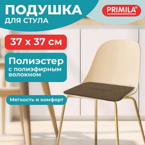 Подушка на стул плоская "РОГОЖКА" 37x37 см, полиэстер, коричневая, PRIMILA (ПРИМИЛА) STANDARD, 700509
