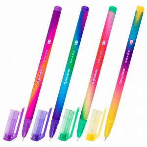 Ручка гелевая BRAUBERG GRADE NEON, ЧЕРНАЯ, игольчатый узел 0,5 мм, линия письма 0,3 мм, 144285