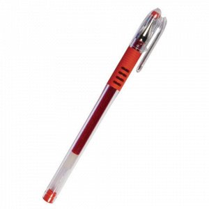 Ручка гелевая с грипом PILOT "G-1 Grip", КРАСНАЯ, корпус прозрачный, узел 0,5 мм, линия письма 0,3 мм, BLGP-G1-5, BLGP-G1-5 R