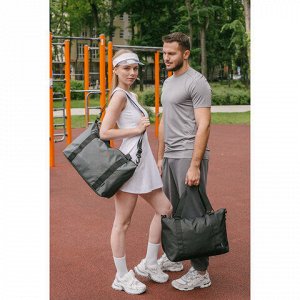 Сумка спортивная HEIKKI QUICK MOVE (ХЕЙКИ), карман на молнии, багажная лента, серая, 41х32х15 см, 273879