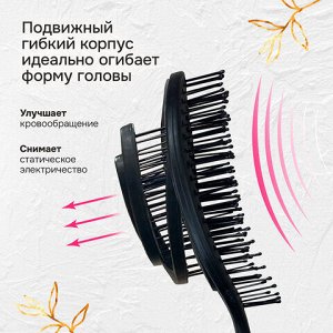 Расческа для волос массажная 22х7 см, НАБОР 2 шт. + щетка для чистки В ПОДАРОК, MONTE VITA (МОНТЕ ВИТА), 457435