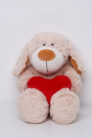 Мягк. игрушка Собака Рикки с сердцем, 51 см.