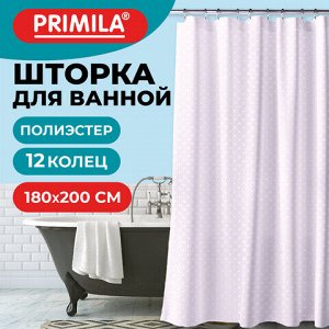 Шторка для ванной ПОЛИЭСТЕР, 180х200 см, кольца в комплекте, ЛАВАНДОВЫЙ БРИЛЛИАНТ, PRIMILA (ПРИМИЛА), 700098