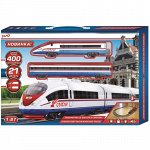 Железная дорога &quot;Играем вместе&quot; РЖД Сапсан , свет,звук, 400 см, кор.