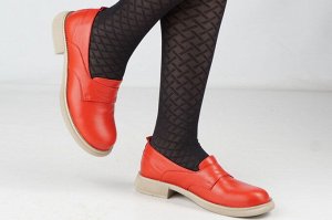 Туфли женские красные из натуральной кожи
