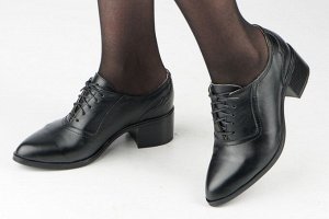 Туфли женские черные из натуральной кожи