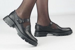 Туфли женские черные из натуральной кожи