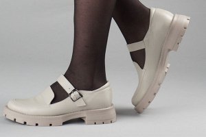 Туфли женские бежевые из натуральной кожи