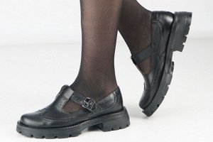 Туфли женские черные из натуральной кожи