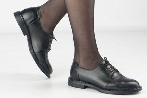 Туфли женские черные из натуральной кожи