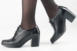 Туфли женские черные из натуральной кожи