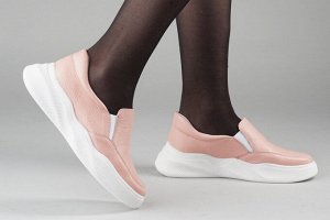 Кроссовки женские розовые из натуральной кожи