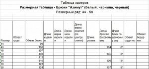 Брюки женские, чернила