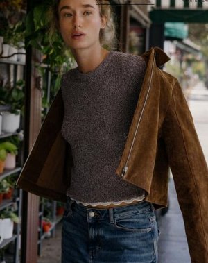 КОРОТКАЯ КУРТКА ИЗ ИСК. КОЖИ арт. 8073255 776, коричневый