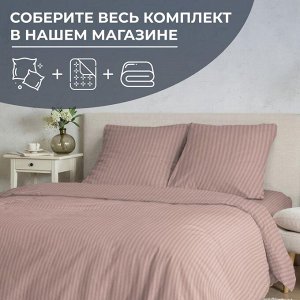 Простыня на резинке 140*200 см, перкаль, борт 25 см (Лунная соната, розовый)