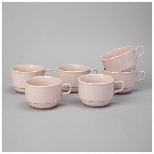 Чайные чашки Lefard Tint 250 мл, розовый — набор из фарфора