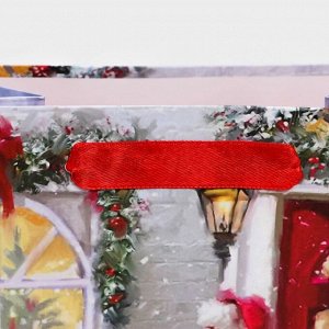Пакет подарочный новогодний ламинированный «Снеговик с Сантой»,18x23x10 см