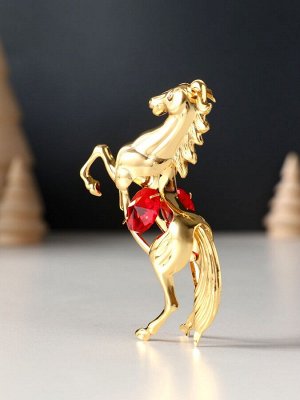Фигурка металл «Лошадь» с 2 красными хрусталиками, 5.5x2x8 см