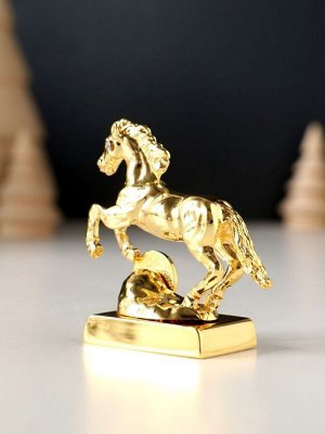 Фигурка металл «Лошадь» с монеткой и пожеланием «Счастья», 6x2.5x6 см