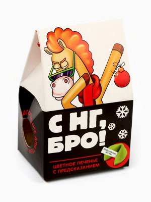 Печенье с предсказанием в коробке «С НГ, Бро», 1 шт.