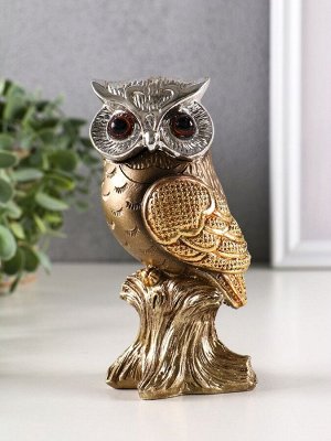 Фигурка полистоун «Мудрая сова Мадлен», бронза с золотом, 14.5x6x5.5 см