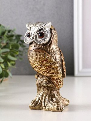 Фигурка полистоун «Мудрая сова Мадлен», бронза с золотом, 14.5x6x5.5 см