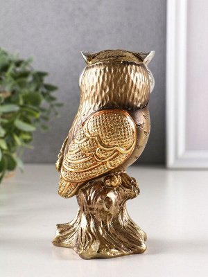 Фигурка полистоун «Мудрая сова Мадлен», бронза с золотом, 14.5x6x5.5 см