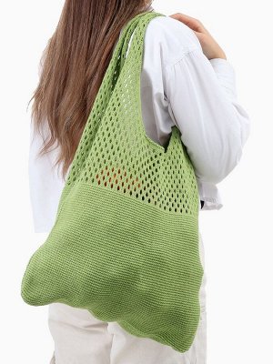 Сумка-авоська хозяйственная, клетка 0.5 см, зелёная