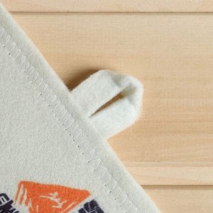 Набор для бани «Настоящий мужской отдых», 5 предметов: портфель, шапка, рукавица, мочалка, коврик
