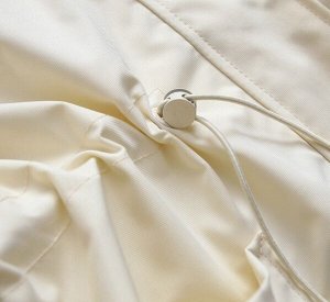 Ветровка легкая с капюшоном на молнии, пояс на кулиске, желтый