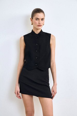Юбка мини из костюмной ткани Цвет: черный