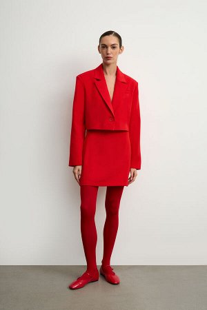 Юбка мини из костюмной ткани Цвет: красный