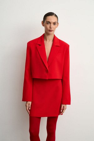 Юбка мини из костюмной ткани Цвет: красный