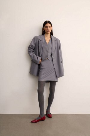 Юбка мини из костюмной ткани Цвет: светло-серый