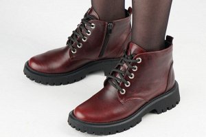 Ботинки женские коньячные из натуральной кожи демисезон, подклад байка